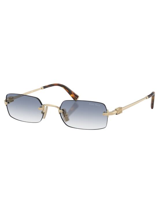 New MIU MIU Sunglasses Gold Blue Gradient Rectangle Square MIU MIU